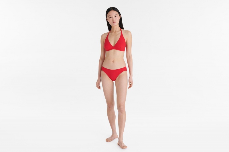 Red Eres Gang Full-cup Triangle Logo Women's Bikini Top | DK9812407