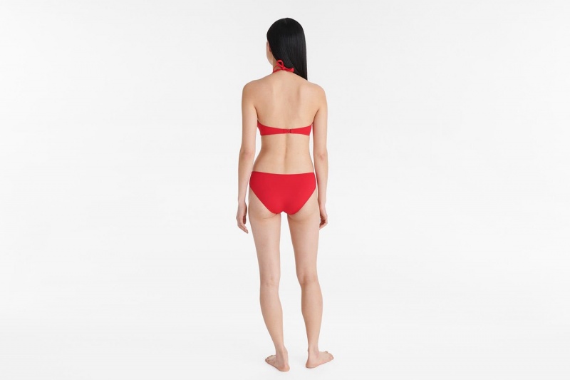 Red Eres Gang Full-cup Triangle Logo Women's Bikini Top | DK9812407