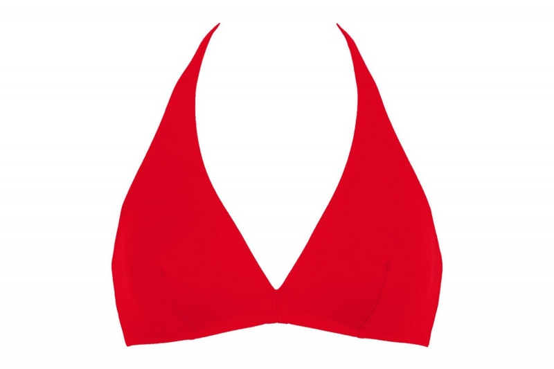 Red Eres Gang Full-cup Triangle Logo Women's Bikini Top | DK9812407