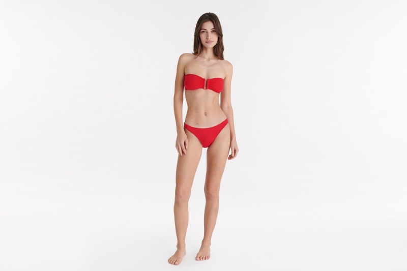 Red Eres Show Bandeau Logo Women's Bikini Top | EH2478906