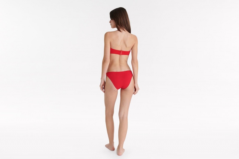 Red Eres Show Bandeau Logo Women's Bikini Top | EH2478906