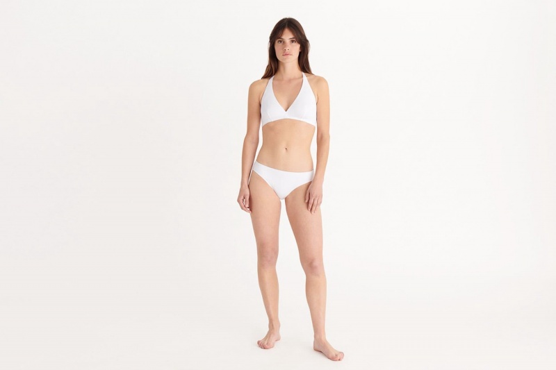 White Eres Gang Full-cup Triangle Women's Bikini Top | VW2614873