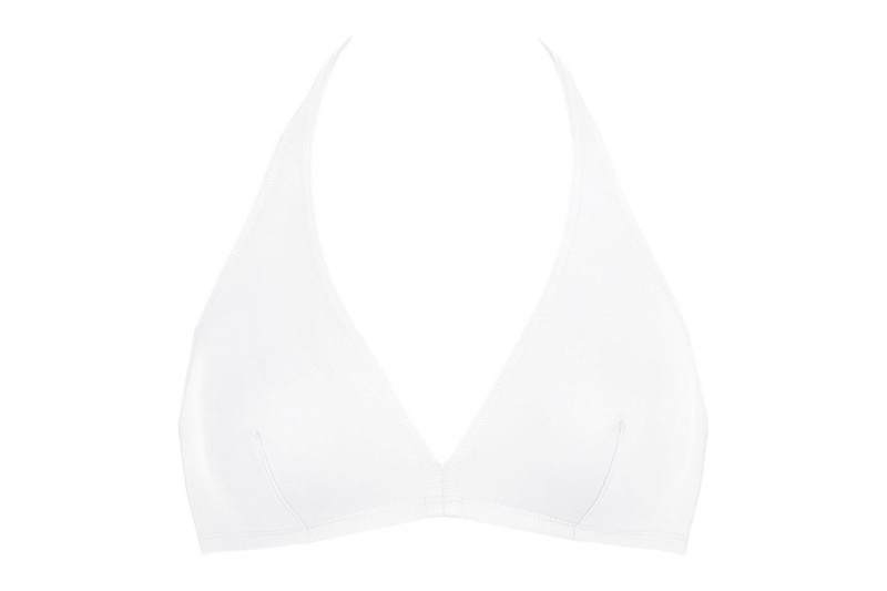 White Eres Gang Full-cup Triangle Women's Bikini Top | VW2614873