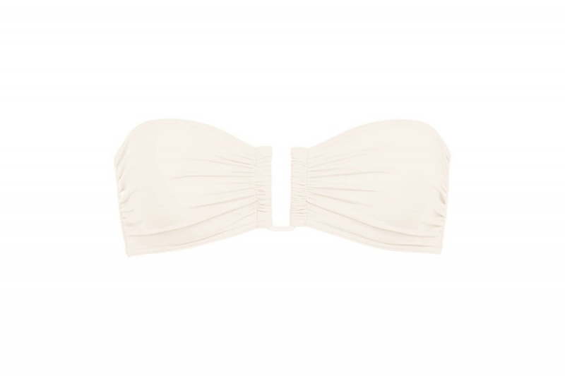 White Eres Show Bandeau Percale Women's Bikini Top | RH7290581