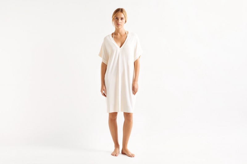 White Eres Tali Short-tunic Percale Women\'s Sarong | LU4853602