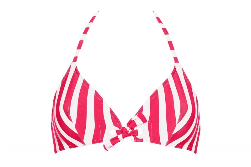 White / Pink Eres Mucho Small Triangle Grenadine 23e Women's Bikini Top | ET2780564