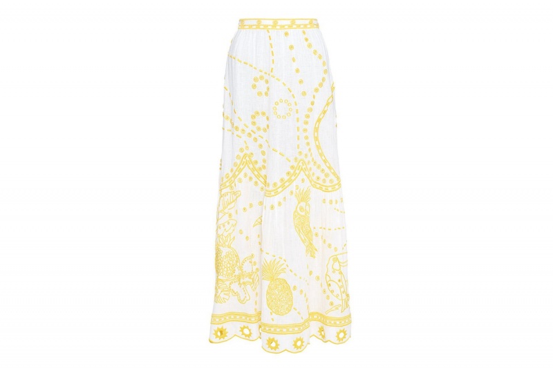 White / Yellow Eres Ambra Long 23e Women's Skirt | UL3027149