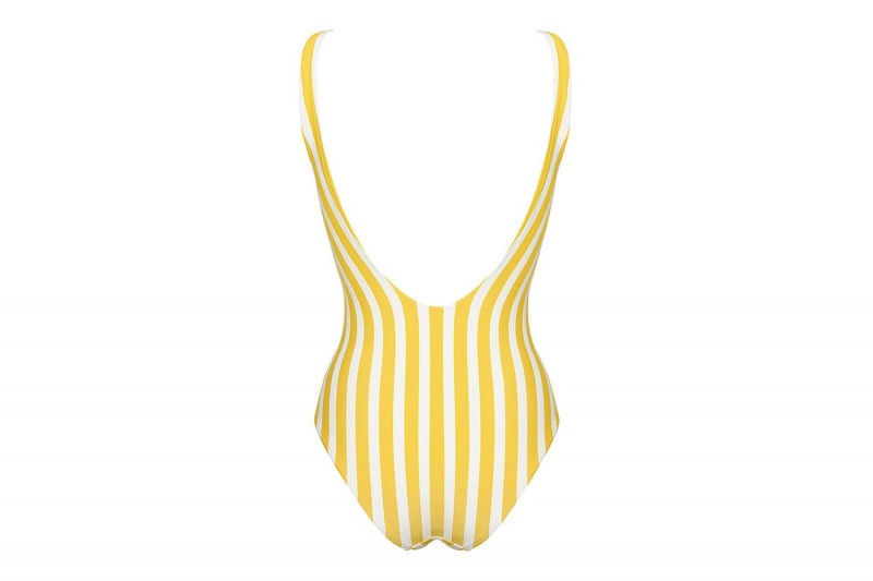 White / Yellow Eres Destino Tank 23e Women's One piece | YO0617358